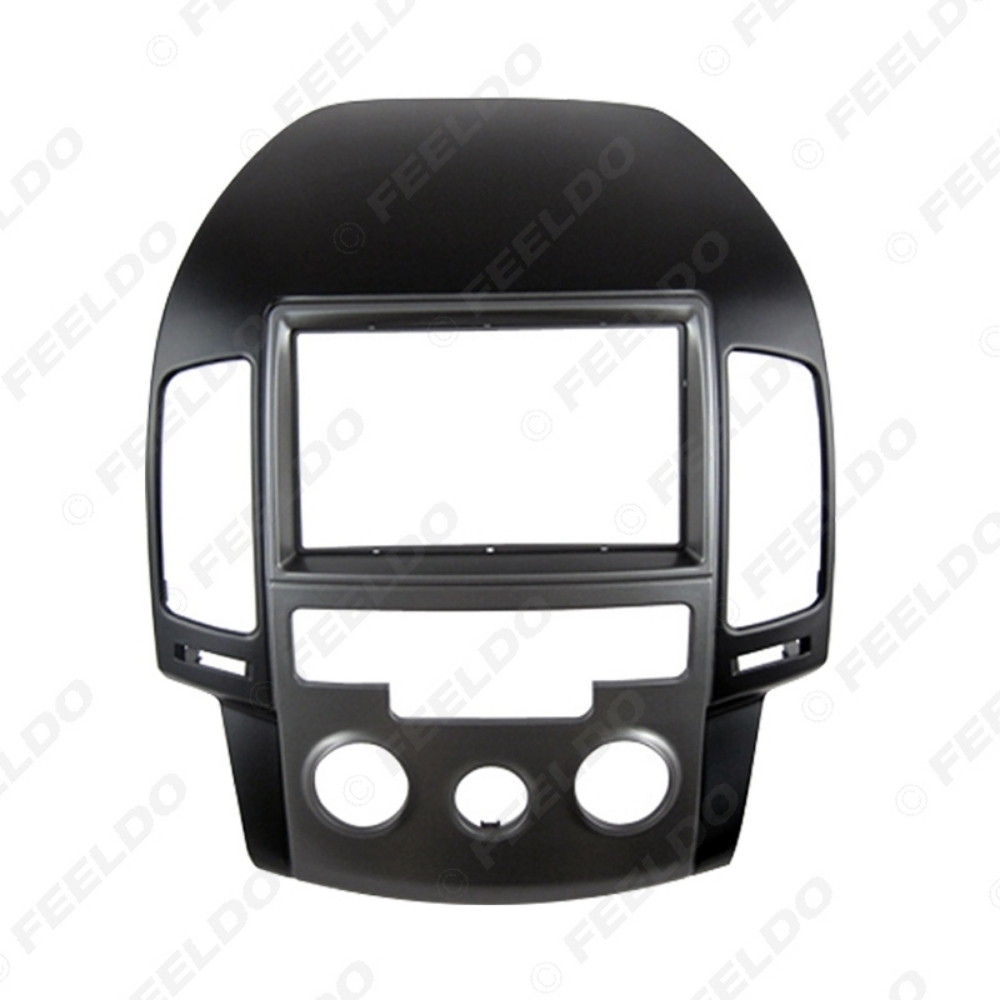 Picture of Car 2Din Radio Fascia Frame for Hyundai I-30 2009 Manual AC LHD Korean Stereo Face Panel Dash Trim Kit