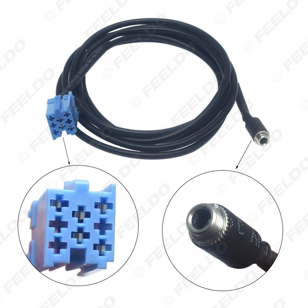 Picture of Car Radio Audio Stereo 8-Pin 3.5mm Female Socket AUX Input Adapter for Mercedes Benz Smart 450 AUX Cable