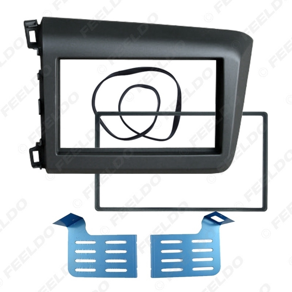 Picture of 2-Din Car CD/DVD Fascia Frame for HONDA Civic(LHD) 2011-2013 Radio Dash Panel Frame Fitting Adaptor Mounting Trim Kit