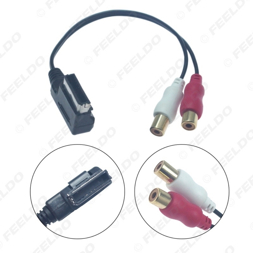 Picture of Car Audio Music MDI/AMI Interface To 2-RCA Female AUX Cable For Audi Volkswagen Skoda Wire Aux Adapter