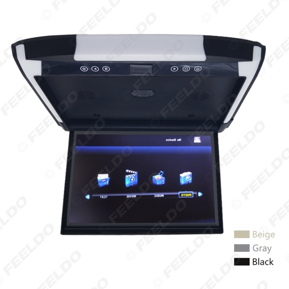 Picture of 3-Color Options 12.1" Car/Bus TFT LCD Roof Mounted Monitor Flip Down Monitor With HDMI/MP5/2-Way RCA Video Input