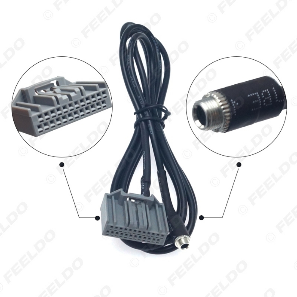 Picture of Car Audio 3.5mm Female To 24Pin Connector AUX-in Adapter AUX Cable For Honda CRV/Civic/Avancier/Vezel/Crider/XR-V/Elysion