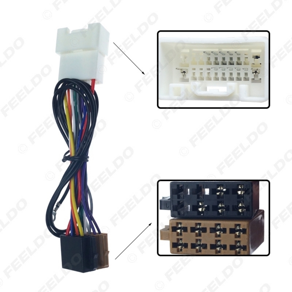 Picture of Car Stereo CD Radio Wiring Harness Conversion Plug Wire Adapter For Mitsubishi 2007+ To ISO Original Head Units Cable