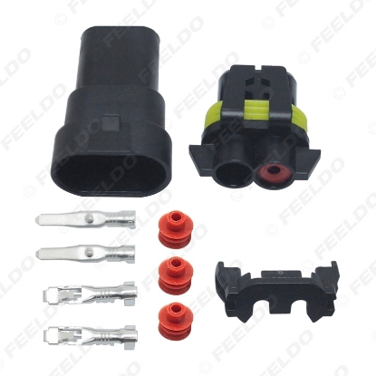 Picture of Car Motorcycle HB4/9006 Bulb Waterproof Quick Adapter Connector Terminals DIY Plug Male/Female Kit