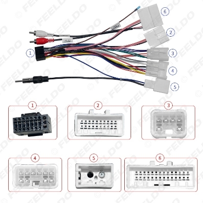 Picture of Car 16pin Audio Wiring Harness For Toyota All Series Aftermarket Stereo Installation AUX Wire Adapter