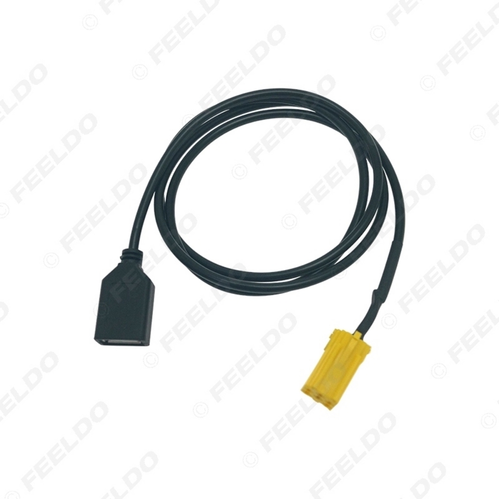 Picture of Car Audio Radio 6Pin AUX USB Cable Female Port Extension Wire For MINI ISO Fiat Grande Punto USB Cable Adapter