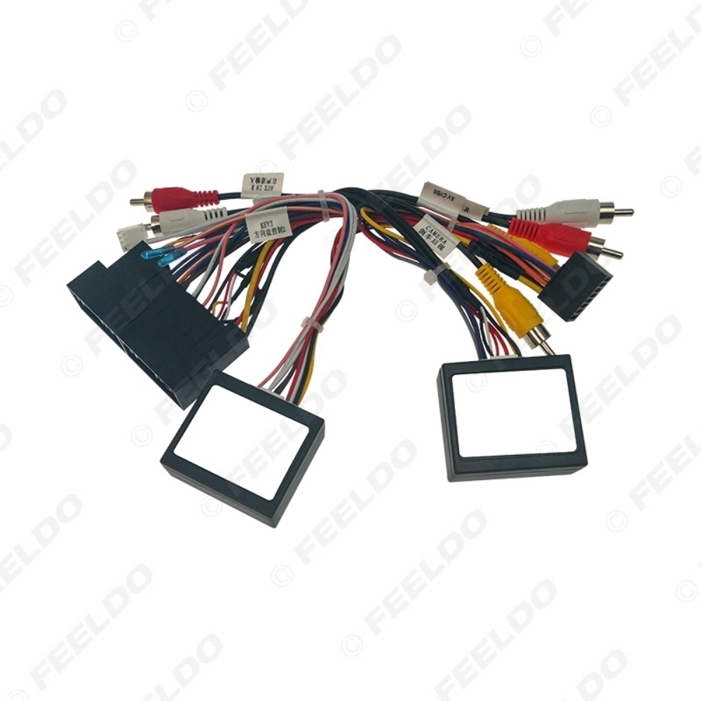 Picture of Car 16pin Audio Wiring Harness with 2 Canbus Boxes For Hyundai Santa Fe/IX45(13-15) Support Amplifier Stereo Installation Wire Adapter