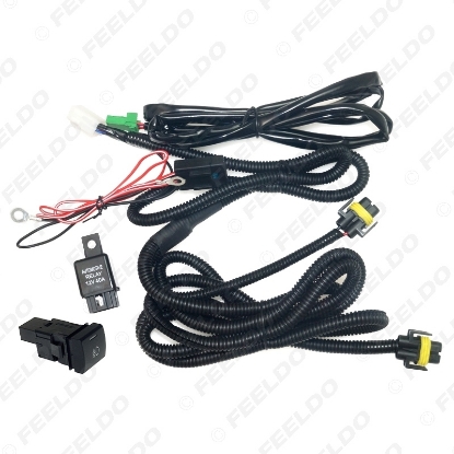 Picture of Auto Fog Light Wiring Harness Socket Switch with LED Indicators Relay For Toyota Corolla Camry H11 Wire Adapter Kits