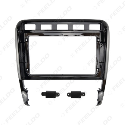 Picture of Car 2Din Audio Face Plate Fascia Frame For Porsche Cayenne Turbo 9" Big Screen Radio Stereo Panel Dash Mount Refitting Kit