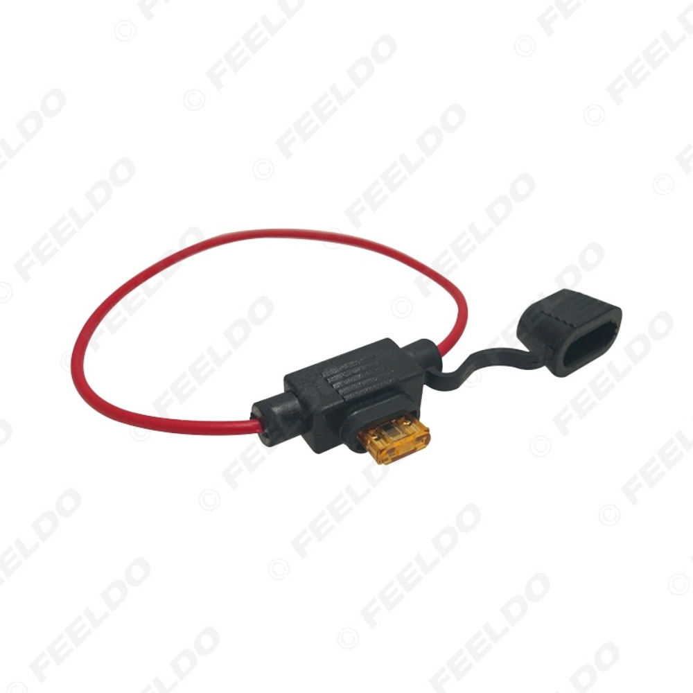 Picture of Waterproof Car Auto Blade Type InLine Fuse Holder Case Replacement 5A/30A Fuses 16AWG Wire Cutoff Switch Socket