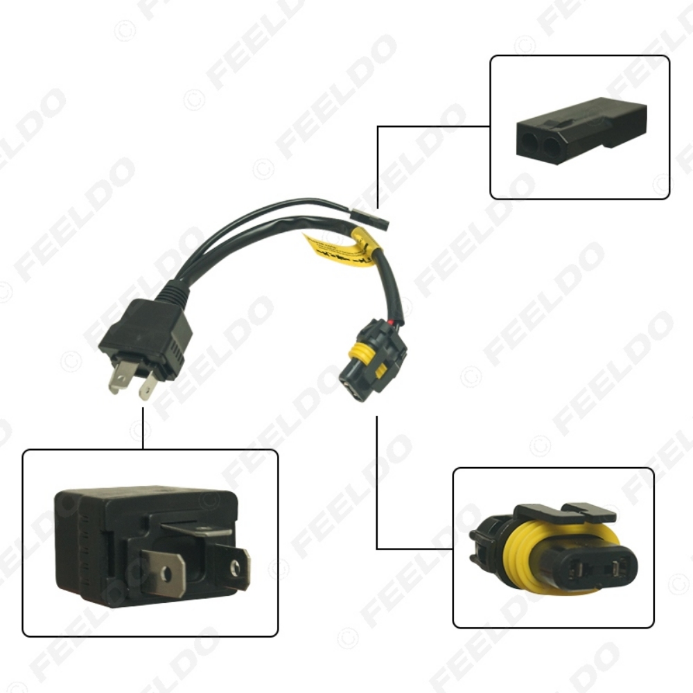 Picture of Car HID H4 Hi-Low Bi-Xenon Relay Harness Controller Cable For 12V/35W 24V/55W H4 Xenon Bulb Lamp wiring Harness