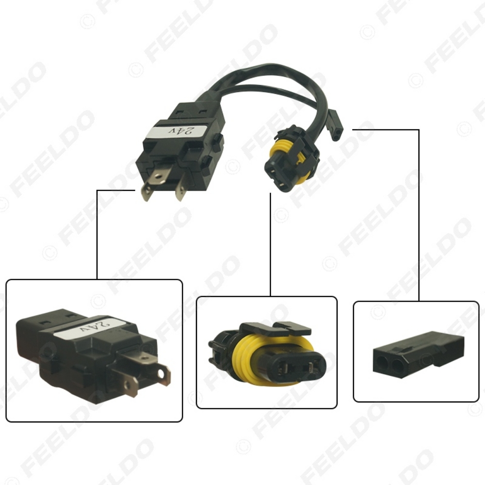 Picture of 12V/24V Auto Bus Truck HID Relay Harness Control Cable For H4 Hi/Lo Bi-Xenon HID Bulb Wiring Controller Wiring