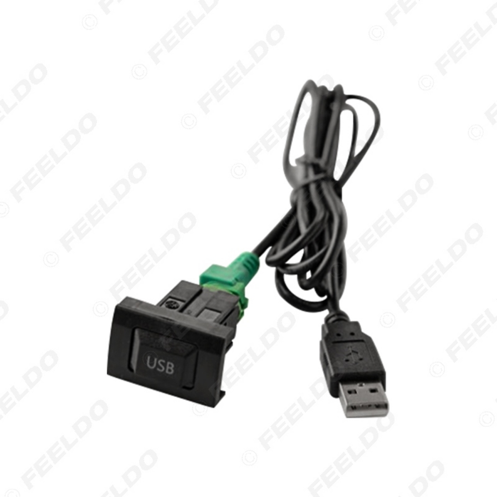 Picture of Car 2.0 USB Data Adapter Switch Button Cable wiring Harness For Universal Car Models USB Cable Audio Adapter