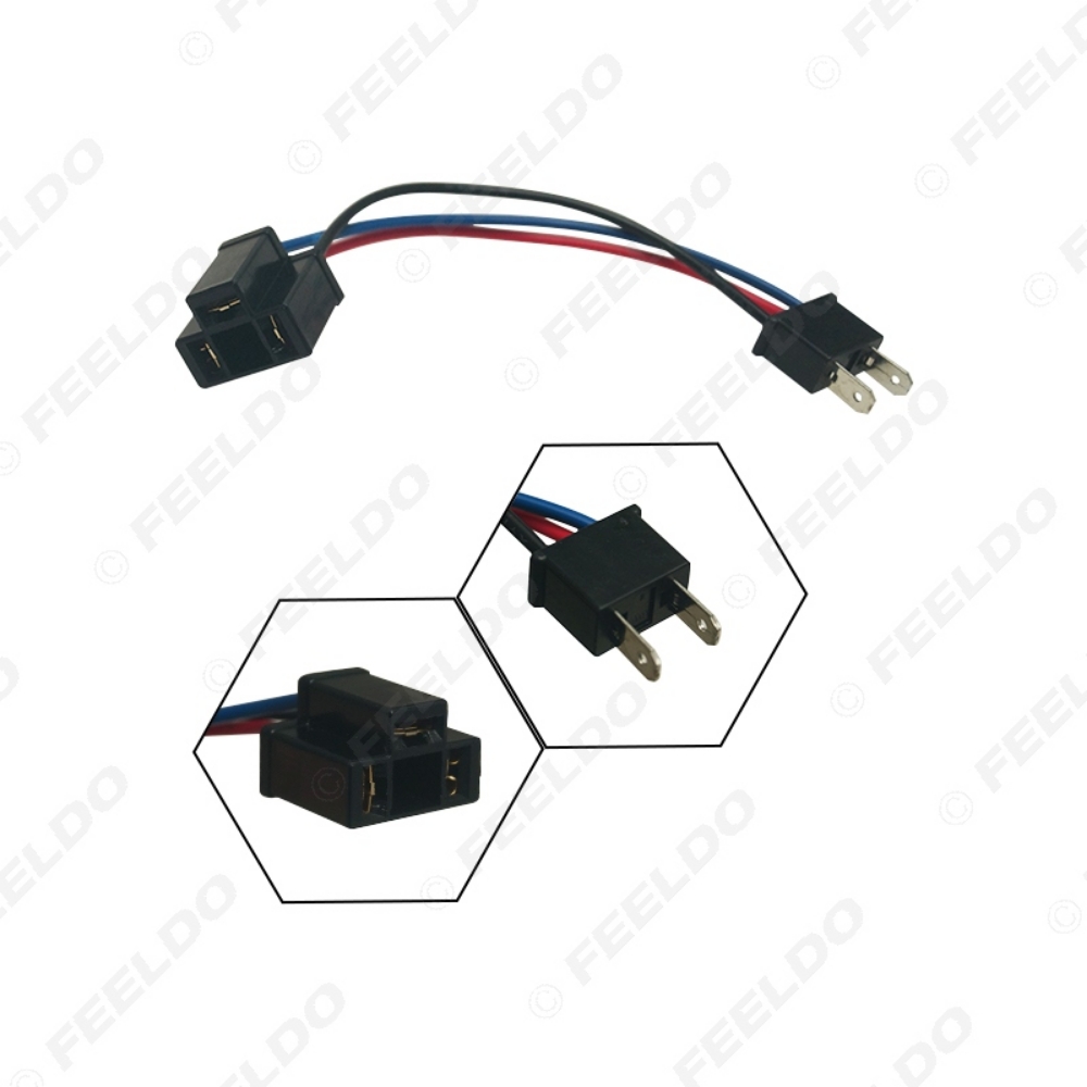 Picture of Car 12V/24V H7 To H4 Plug Power Cable Wire Harness Extension Cable for HID Conversion Kit Ballast to Stock Cable