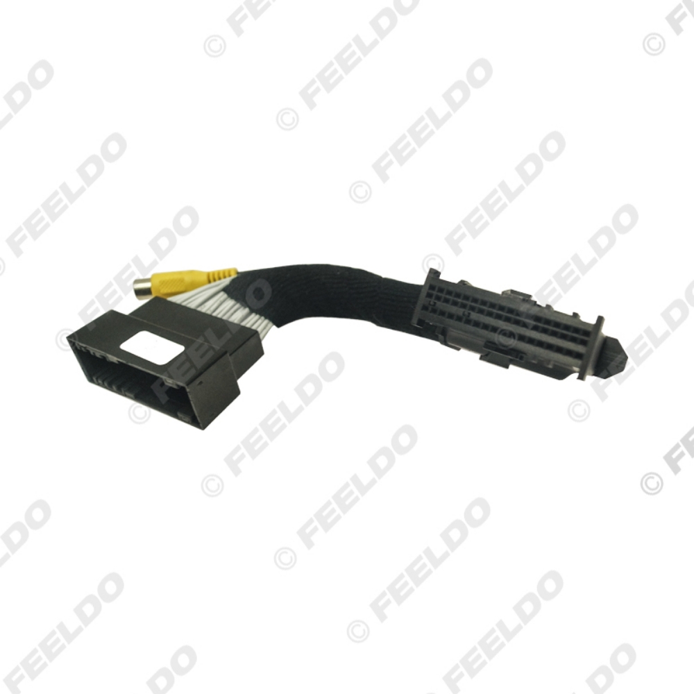 Picture of Car 54pin Head with RCA Rearview Backup Rear Camera Input Harness for Ford F-150 Lincoln Extension Cable Adapter