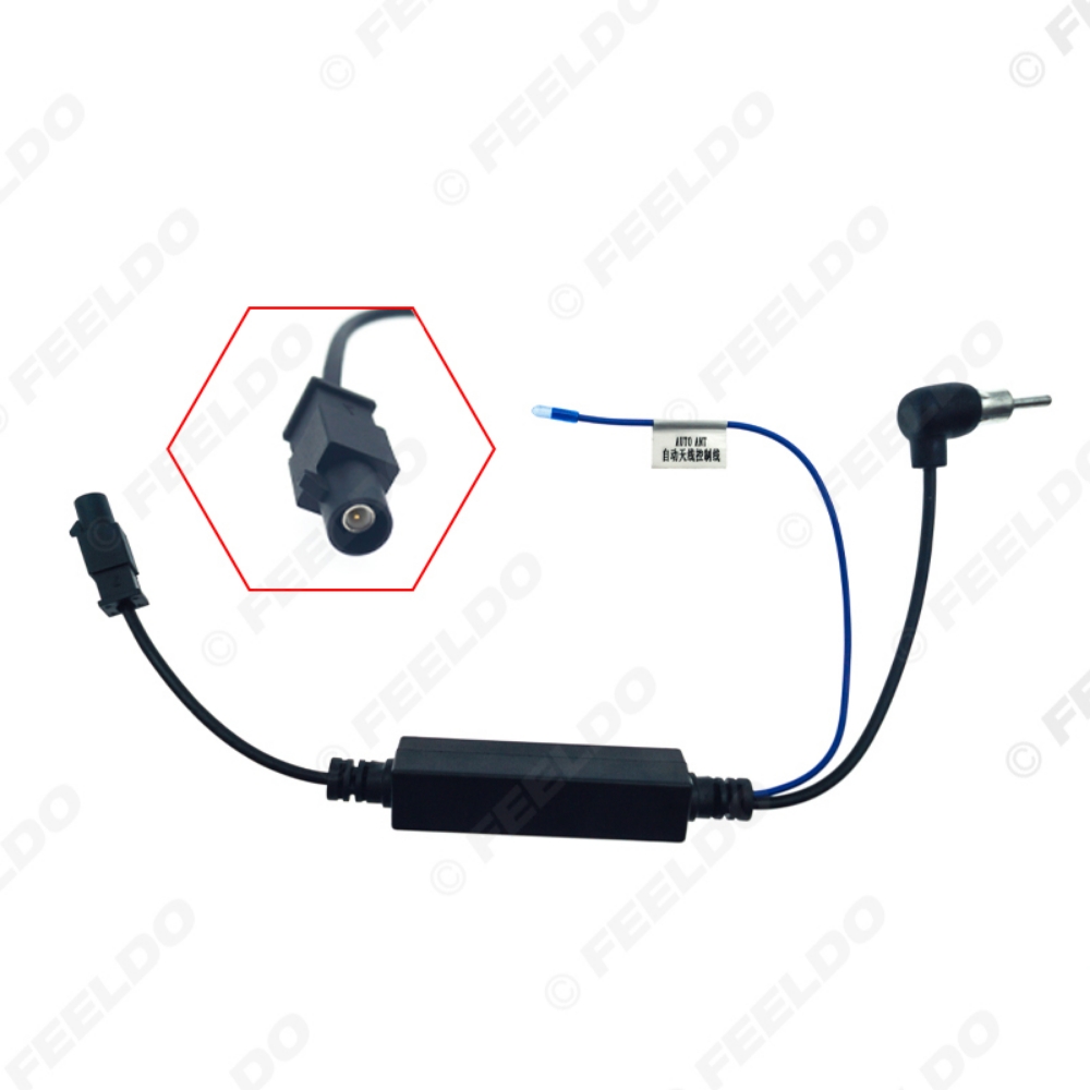 Picture of Car Radio Antenna Aerial Adaptor For Volkswagen Audi Citroen Ford Renault Bent Plug Cable Fakra Male Connector With Amplifier  