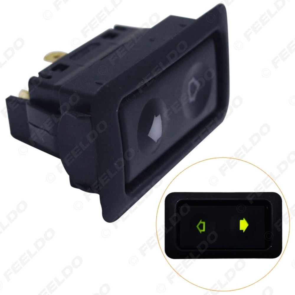 Picture of Universal 6Pins Auto Power Window Switch 12V/24V 10A With illumination Indicator Single Button
