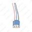 Picture of Blue Auto Car H4 Female Ceramic Headlight Connector Pigtail Plug Adapter Socket 