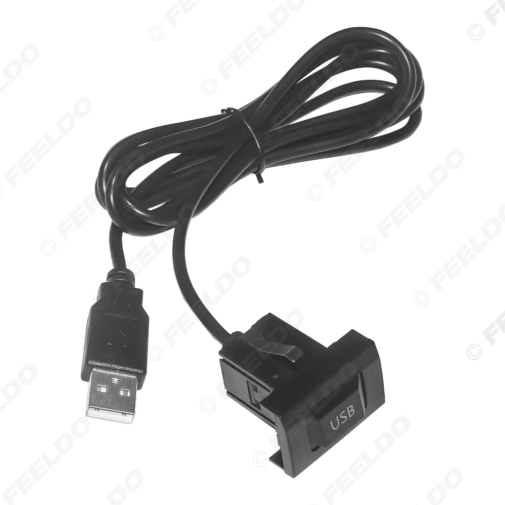 Picture of Car USB Switch Button Cable 2.0 USB Data Adapter wiring Harness For Universal Car Models USB Cable Audio Adapter