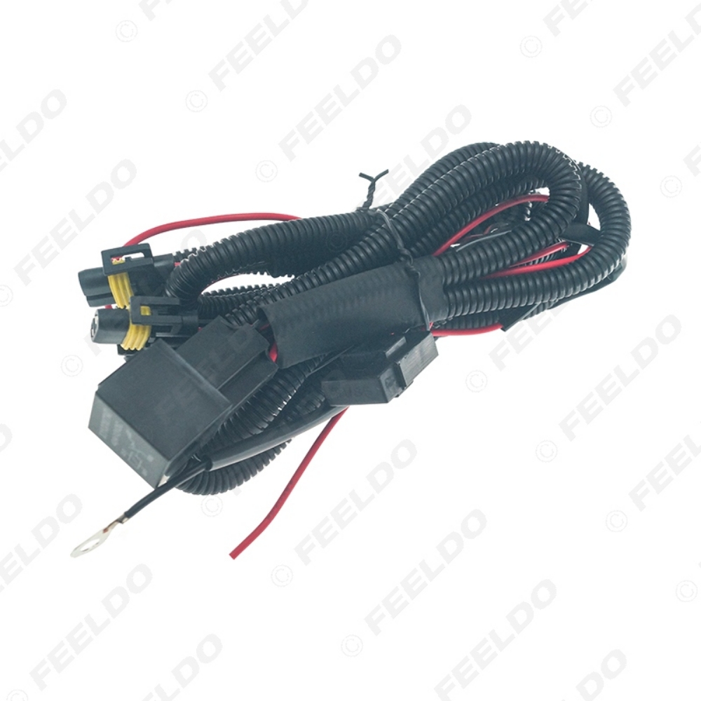 Picture of Auto 12V H11 Fog Light Lamp Wiring Harness Universal Car Light Wire Connector With 40A Relay LED Work Light Adapter