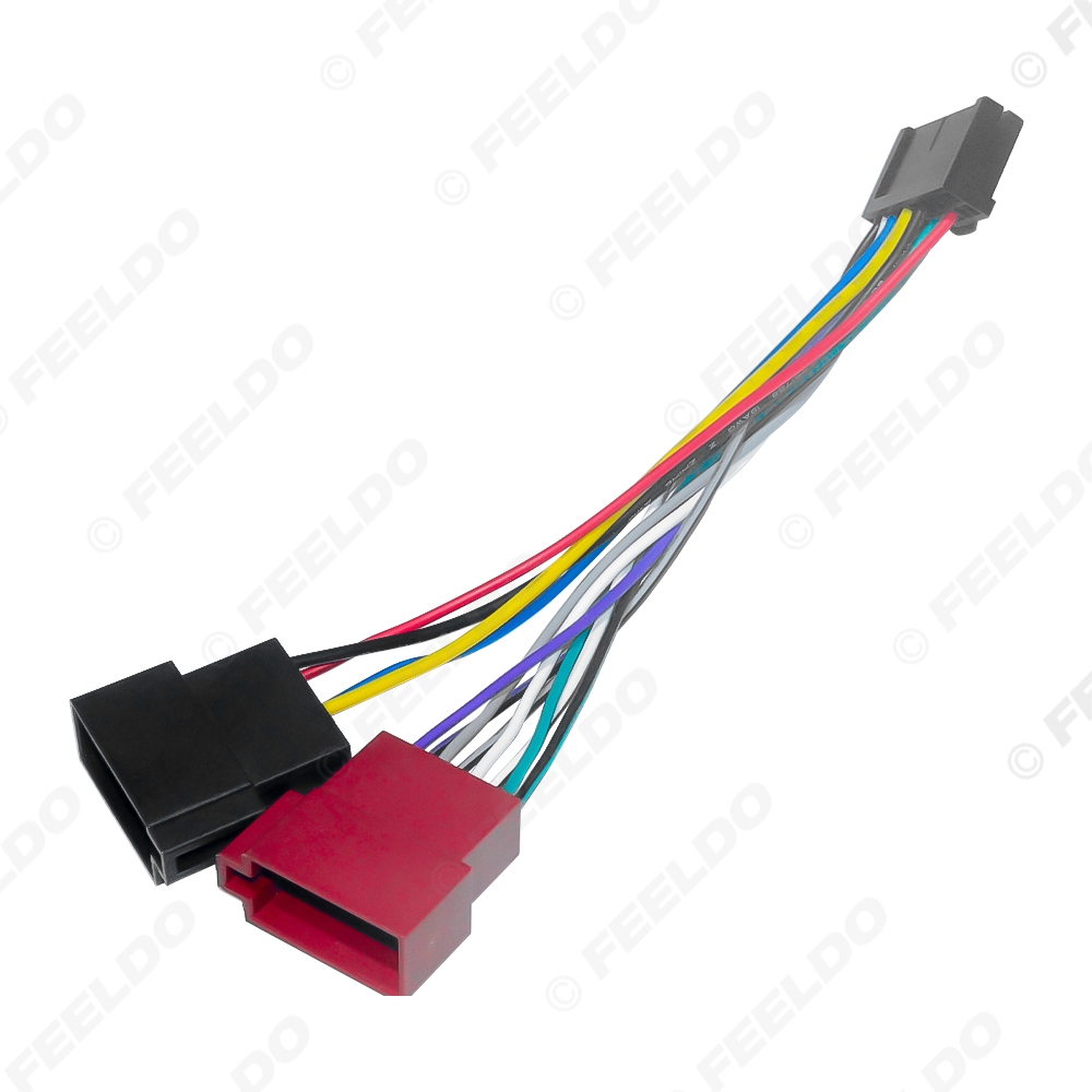 Picture of Universal Auto Stereo Conversion Plug Wire Adapter 20Pins To 2-Head ISO Radio Wiring Harness Original Head Units Cable