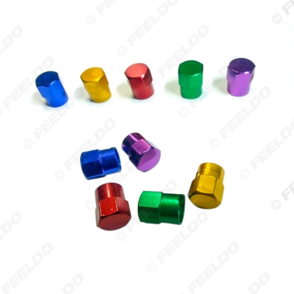Picture of 4PCS/set Car Motorcycle Metal Tire Valve Stem Covers Caps 6 Colors Random Color