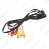 Picture of 1PC 1.5M 3-RCA Male to 3-RCA Male Jack Plug Audio Video AV Extension Cable Stereo AV Connector Cord Media Player Adapter