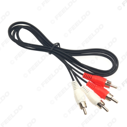 Picture of 1PC 2-RCA Male To 2-RCA Male Jack Plug Audio Video AV Extension Cable Stereo AV Connector Cord For CD DVD Media Player Adapter