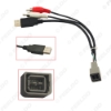 Picture of Car 2-RCA Male USB A Male Plug RCA Adapter Audio Converter AUX Cable For Nissan Cube Juke Versa AV Cable