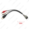 Picture of Car 2-RCA Male USB A Male Plug RCA Adapter Audio Converter AUX Cable For Nissan Cube Juke Versa AV Cable
