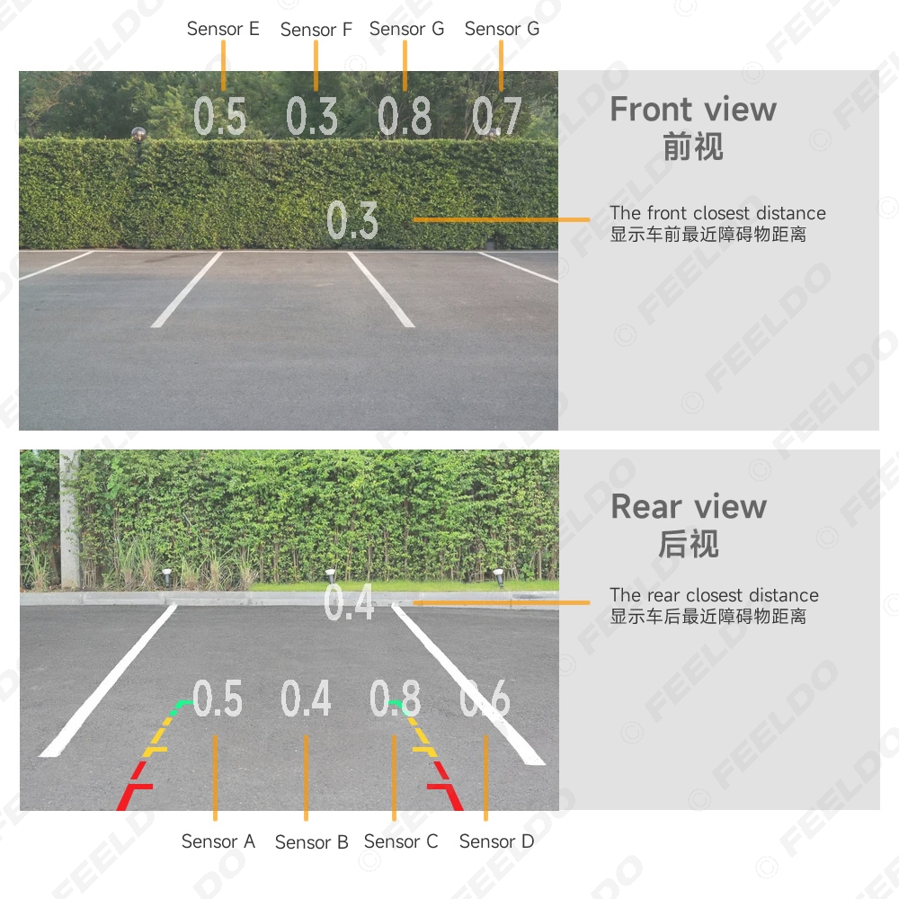 FEELDO CAR ACCESSORIES OFFICIAL STORE. Car 8 Sensors Dual Front/Back ...