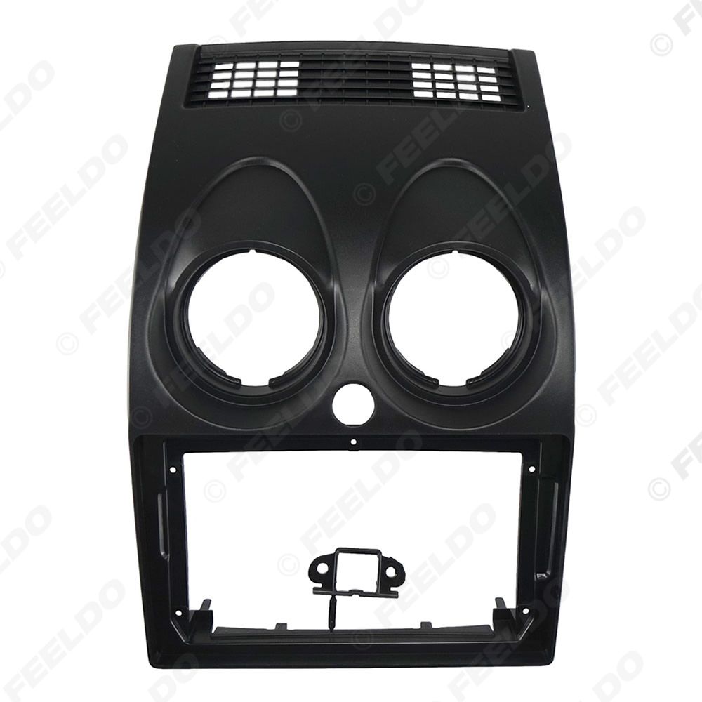 Picture of Car 9" Big Screen Head Unit Dash Fascia Panel Frame Kit Adapter For Nissan Qashqai 2008-2013 With Round Hazard Warning Light