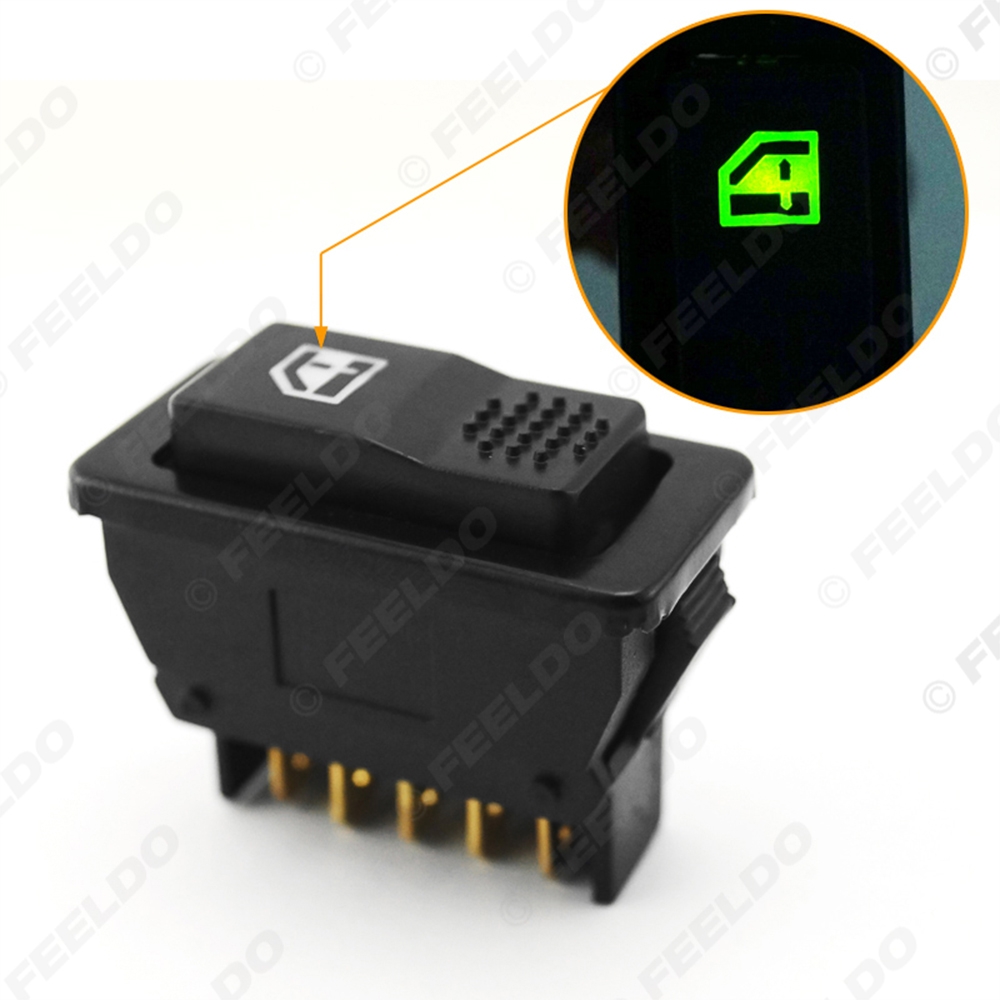 Picture of 1PC  Auto Universal 5pins Car Power Window Switch 12V/24V 20A with Illumination Indicator