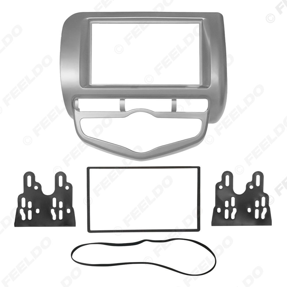 Picture of Car Audio Radio Fascia Frame For Honda Fit Jazz/City 2002-2008 (Auto AC,LHD) Stereo DVD 2Din Dash Face Frame Installation Mount Kit