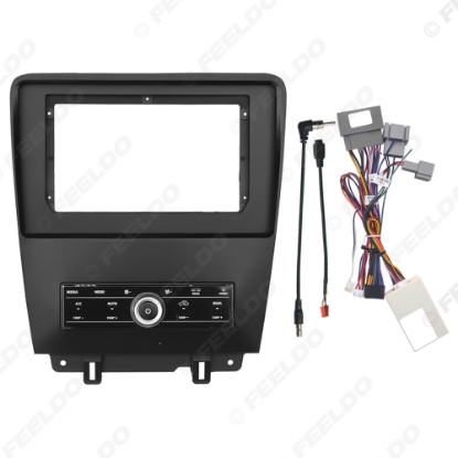 Picture of Car Audio 9" Big Screen Dash Fascia Panel Frame 16pin Power Cord Wiring Harness With Canbus For Ford Mustang (09-14) Adapter
