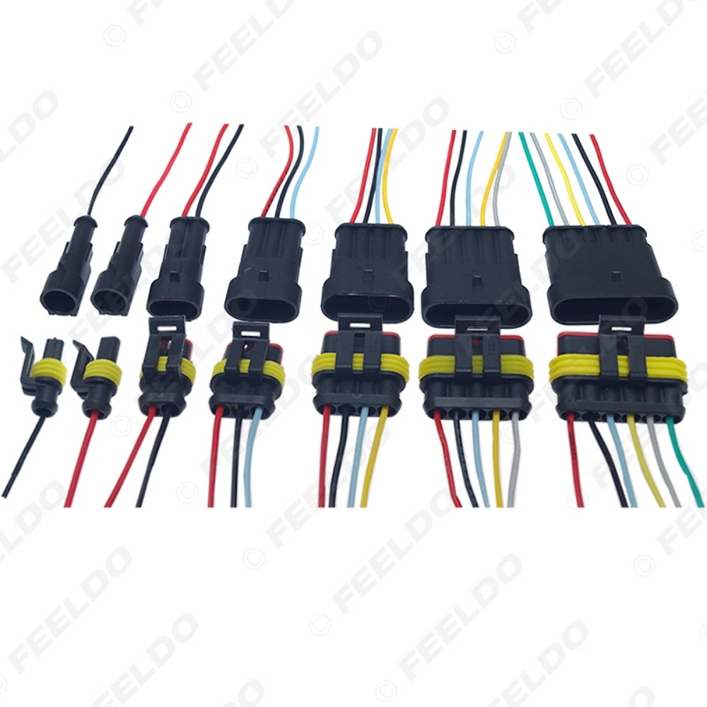 Picture of Auto Car Waterproof 1/2/3/4/5/6 Pin Way Electrical Connector Plug Wire Harness Motorcycle AWG HID Socket Adapter